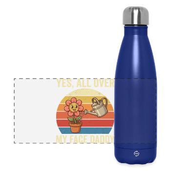 Plant Daddy Humor – Yes All Over My Face - Panorama Isolierflasche 500 ml - Dunkelblau  - Vorne
