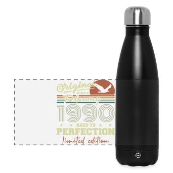 Birthday February 1990 - Panoramic Thermal Bottle 500 ml - black - Front