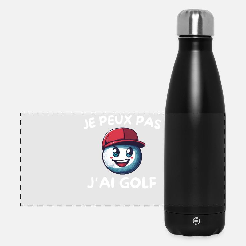 Cap Rouge Golf Ball Mascot - Panoramic Thermal Bottle 500 ml - black