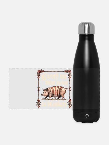 Giv mig dine svin i tæpper - Panoramisk termoflaske 500 ml - sort