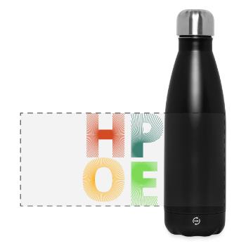 Hoffnung Strahlenlogo - Panorama Isolierflasche 500 ml - Schwarz - Vorne