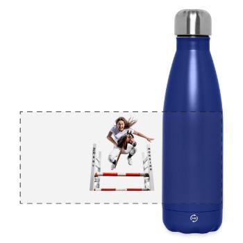 Hobby Horsing mit Hindernis - Panorama Isolierflasche 500 ml - Dunkelblau  - Vorne