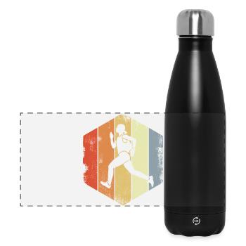 Vintage Läuferin - Panorama Isolierflasche 500 ml - Schwarz - Vorne
