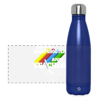 Chalk Sniper and Teacher - Panoramic Thermal Bottle 500 ml - dark blue  - Front