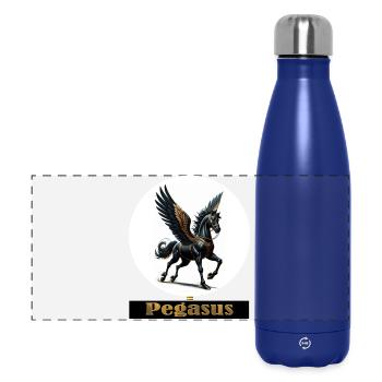 Pegasus with black wings - Panoramic Thermal Bottle 500 ml - dark blue  - Front