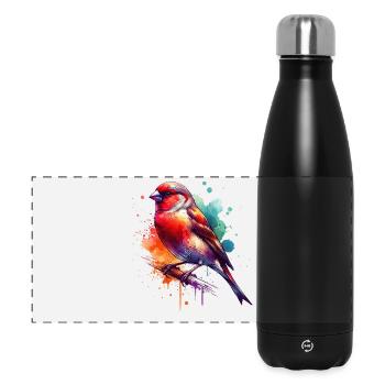 Japanisches Mövchen Geschenk - Panorama Isolierflasche 500 ml - Schwarz - Vorne