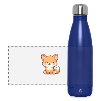 Süßes Baby-Fuchs schlafend im Kawaii-Stil - Panorama Isolierflasche 500 ml - Dunkelblau  - Vorne