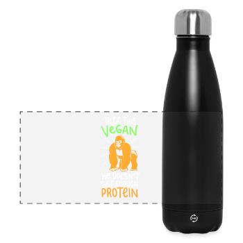 Vegan - Dites-le végétalien - Gourde isotherme panoramique 500 ml - noir - Devant