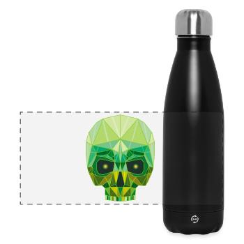 Emerald skull and crosses - Panoramic Thermal Bottle 500 ml - black - Front