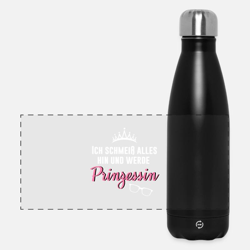I throw everything away and become a princess - Panoramic Thermal Bottle 500 ml - black