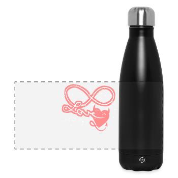 Unendlichkeitszeichen forever in Love! - Panorama Isolierflasche 500 ml - Schwarz - Vorne