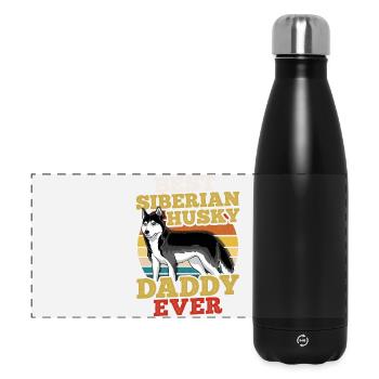 Siberian Husky Retro - Panoramic Thermal Bottle 500 ml - black - Front
