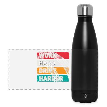 Work Hard Drift Harder Driften Auto Tuning Drifter - Panorama Isolierflasche 500 ml - Schwarz - Vorne