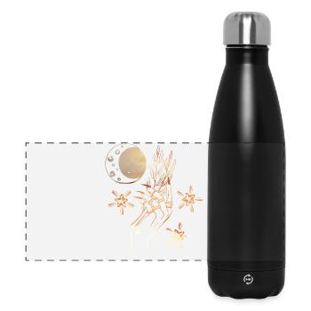 Hexe Hand Zauberkraft Mystisch Bernstein Amber - Panorama Isolierflasche 500 ml - Schwarz - Vorne