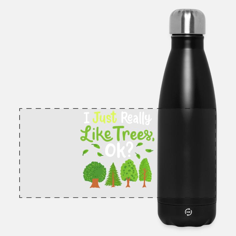 Trees Forest - Panoramic Thermal Bottle 500 ml - black