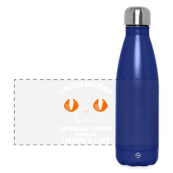 J’AI BIEN L’INTENTION DE HANTER LES GENS QUAND JE SUIS LE CHAT - Gourde isotherme panoramique 500 ml - bleu foncé  - Devant