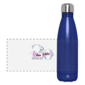 Happy Birthday 20th Birthday Gift Diamond Glamour - Panoramic Thermal Bottle 500 ml - dark blue  - Front