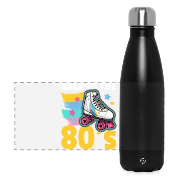 Rollschuhe 80er Rollschuhlaufen - Panorama Isolierflasche 500 ml - Schwarz - Vorne