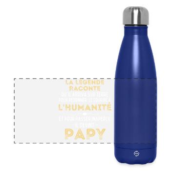 La Légende Raconte - Humour Papy - Cadeau Papy - Gourde isotherme panoramique 500 ml - bleu foncé  - Devant