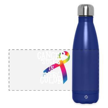 Sensibilisation au cancer Le cancer aspire toutes les couleurs - Gourde isotherme panoramique 500 ml - bleu foncé  - Devant