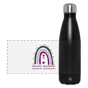 Happy Pride Month Asexual Boho Rainbow - Panoramic Thermal Bottle 500 ml - black - Front