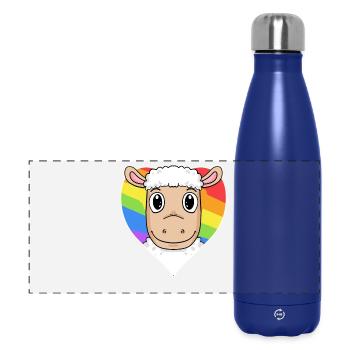 Schaf Lgbt Regenbogen Farben - Panorama Isolierflasche 500 ml - Dunkelblau  - Vorne