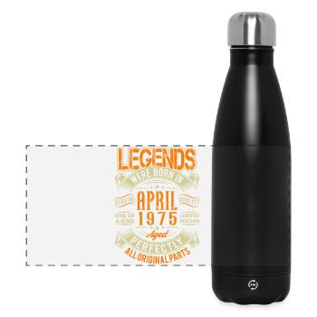 1975 April Birthday Legend - Panoramic Thermal Bottle 500 ml - black - Front