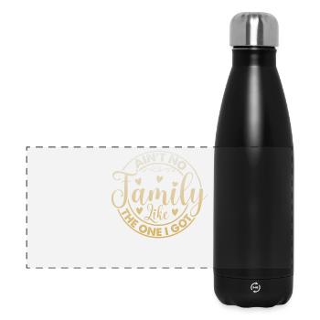 Familie Wertschätzung Ain't No Family - Panorama Isolierflasche 500 ml - Schwarz - Vorne