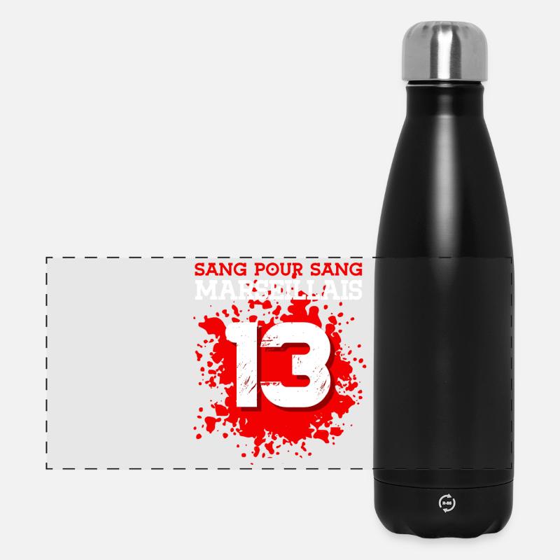 Sang pour Sang Marseillais - Gourde isotherme panoramique 500 ml - noir