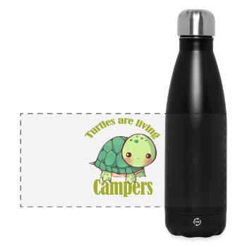 Les tortues sont des caravanes vivantes - Gourde isotherme panoramique 500 ml - noir - Devant