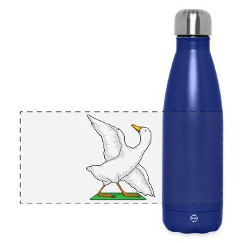 Duck Yoga Fitness Gymnastics - Panoramic Thermal Bottle 500 ml - dark blue  - Front