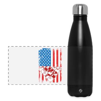 4. Juli Billard - Panorama Isolierflasche 500 ml - Schwarz - Vorne