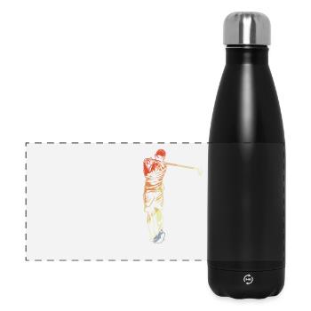 Vintage Golf - Panorama Isolierflasche 500 ml - Schwarz - Vorne
