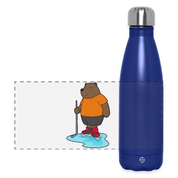 Bär Eishockey Eishockeyschläger - Panorama Isolierflasche 500 ml - Dunkelblau  - Vorne