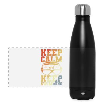 Lustiger Schwimmer Witz - Panorama Isolierflasche 500 ml - Schwarz - Vorne