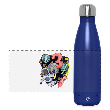 3 Years Birthday Boy Gift - Panoramic Thermal Bottle 500 ml - dark blue  - Front