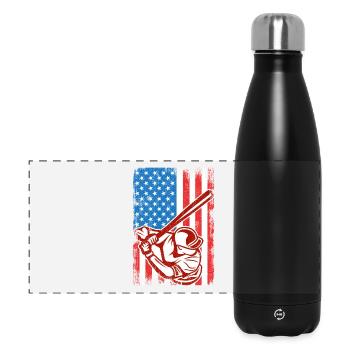 4. Juli Baseball - Panorama Isolierflasche 500 ml - Schwarz - Vorne