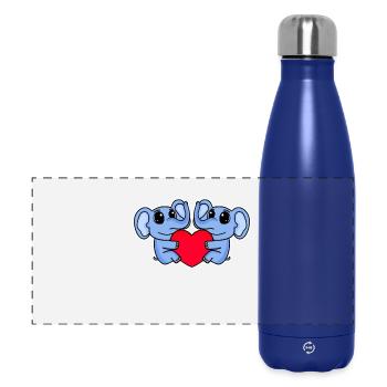 Elefant Herz Liebe Elefanten - Panorama Isolierflasche 500 ml - Dunkelblau  - Vorne