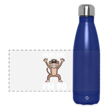 90 Geburtstag - 90 Jahre - Umarmung - Panorama Isolierflasche 500 ml - Dunkelblau  - Vorne