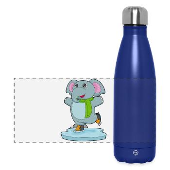 Patins à glace éléphants - Gourde isotherme panoramique 500 ml - bleu foncé  - Devant