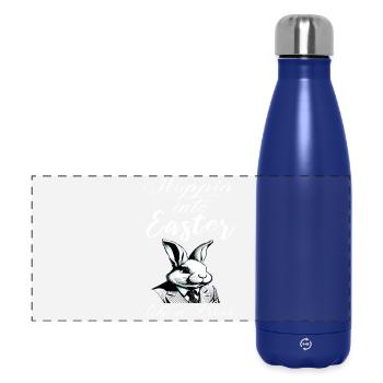 lapin de Pâques élégant avec costume et cravate - Gourde isotherme panoramique 500 ml - bleu foncé  - Devant