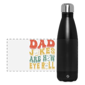 Les blagues de papa sont comment rouler les yeux drôle cadeau de fête des pères - Gourde isotherme panoramique 500 ml - noir - Devant