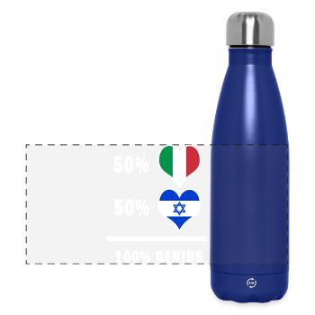 100% fantastic flags for Israel and Italy - Panoramic Thermal Bottle 500 ml - dark blue  - Front