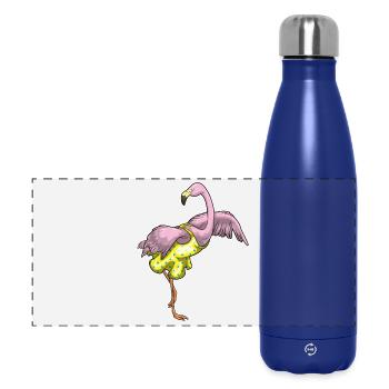 Flamingo Polka Dots Kleid - Panorama Isolierflasche 500 ml - Dunkelblau  - Vorne