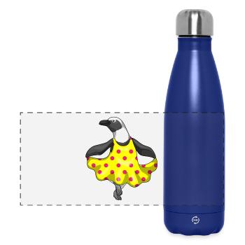 Pinguin Polka Dots Kleid - Panorama Isolierflasche 500 ml - Dunkelblau  - Vorne