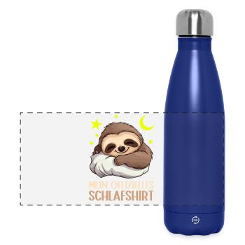Süßes Faultier – Offizielles Schlafshirt - Panorama Isolierflasche 500 ml - Dunkelblau  - Vorne