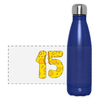 15 Jahre Lustig Käse - Panorama Isolierflasche 500 ml - Dunkelblau  - Vorne