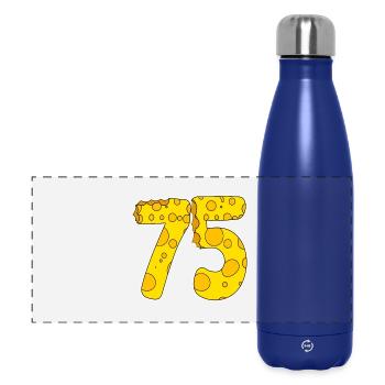 75 Jahre Lustig Käse - Panorama Isolierflasche 500 ml - Dunkelblau  - Vorne