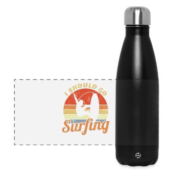 Blague sur le surfeur de vagues - Gourde isotherme panoramique 500 ml - noir - Devant