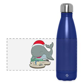 Forfait Noël des baleines - Gourde isotherme panoramique 500 ml - bleu foncé  - Devant